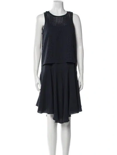 Pre-owned Tibi Scoop Neck Midi Length Dress In Blue