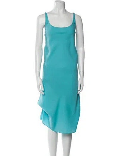 Pre-owned Tibi Scoop Neck Midi Length Dress In Blue