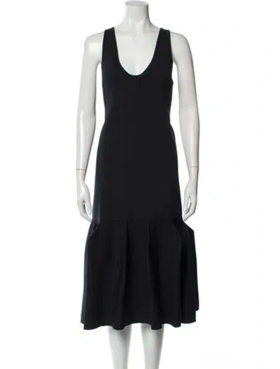 Pre-owned Tibi Scoop Neck Midi Length Dress In Gray