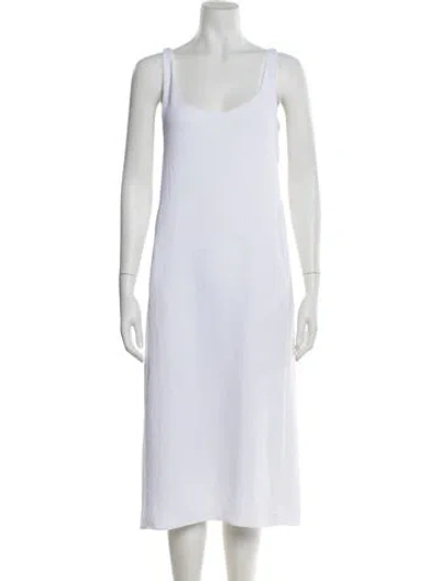 Pre-owned Tibi Scoop Neck Midi Length Dress In White