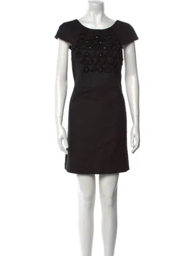 Pre-owned Tibi Scoop Neck Mini Dress In Black