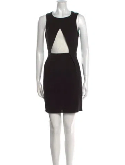 Pre-owned Tibi Scoop Neck Mini Dress In Black