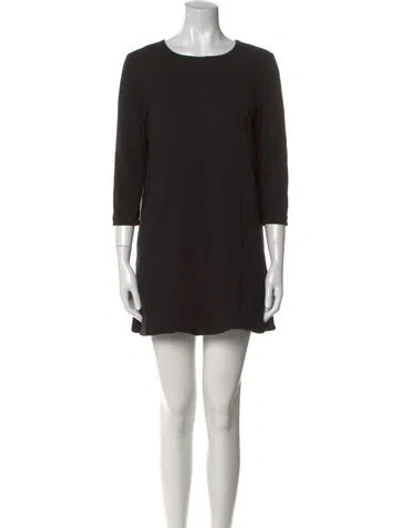 Pre-owned Tibi Scoop Neck Mini Dress In Black