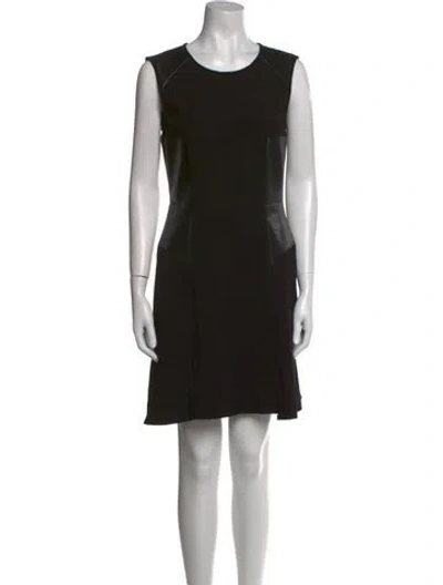 Pre-owned Tibi Scoop Neck Mini Dress In Black