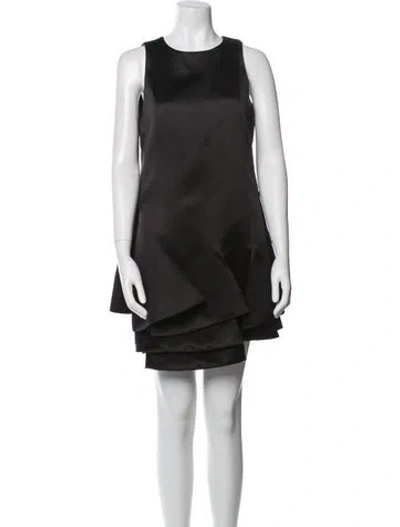 Pre-owned Tibi Scoop Neck Mini Dress In Black