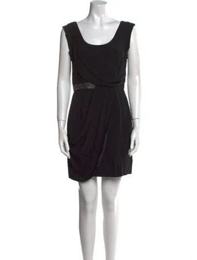 Pre-owned Tibi Scoop Neck Mini Dress In Black