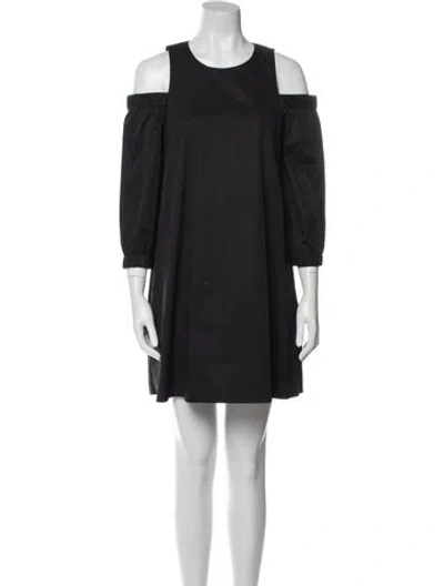 Pre-owned Tibi Scoop Neck Mini Dress In Black