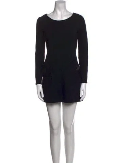 Pre-owned Tibi Scoop Neck Mini Dress In Black