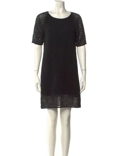 Pre-owned Tibi Scoop Neck Mini Dress In Black