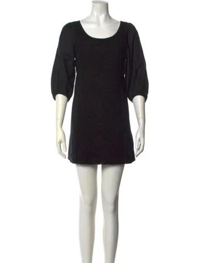 Pre-owned Tibi Scoop Neck Mini Dress In Black