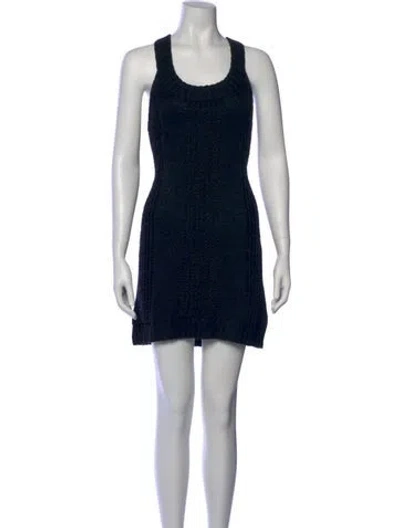 Pre-owned Tibi Scoop Neck Mini Dress In Black