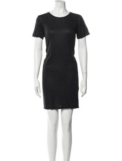 Pre-owned Tibi Scoop Neck Mini Dress In Black