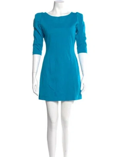 Pre-owned Tibi Scoop Neck Mini Dress In Blue