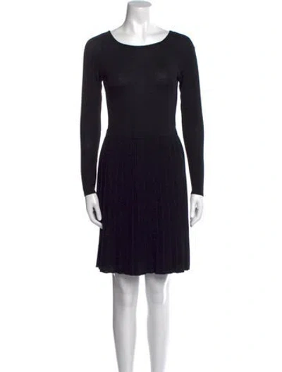 Pre-owned Tibi Scoop Neck Mini Dress In Blue