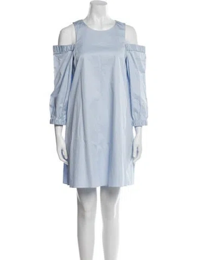 Pre-owned Tibi Scoop Neck Mini Dress In Blue
