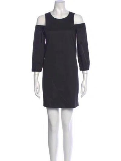 Pre-owned Tibi Scoop Neck Mini Dress In Gray