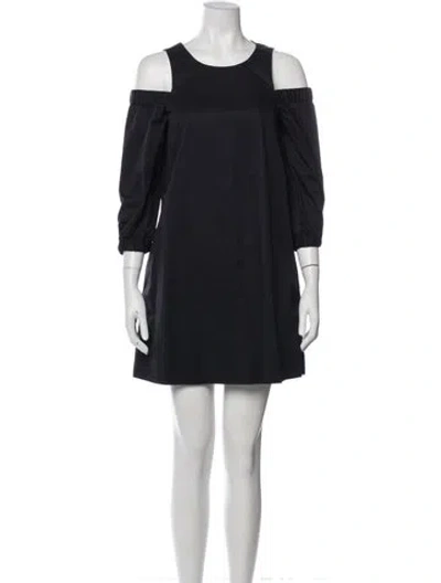 Pre-owned Tibi Scoop Neck Mini Dress In Gray