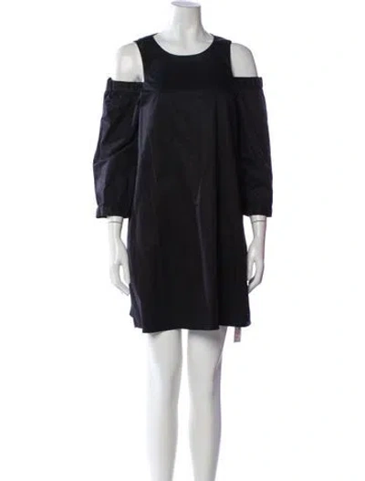 Pre-owned Tibi Scoop Neck Mini Dress In Gray