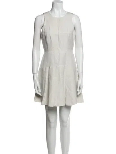 Pre-owned Tibi Scoop Neck Mini Dress In Neutral
