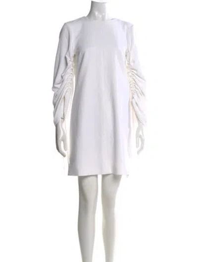Pre-owned Tibi Scoop Neck Mini Dress In Neutral