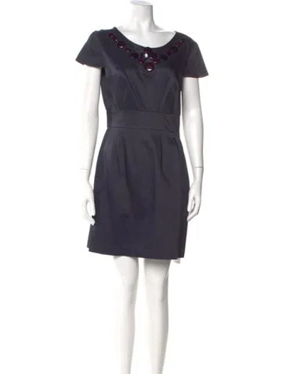 Pre-owned Tibi Scoop Neck Mini Dress W/ Tags In Blue