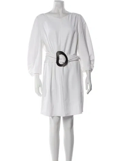 Pre-owned Tibi Scoop Neck Mini Dress In White