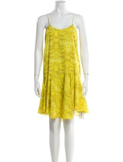 Pre-owned Tibi Scoop Neck Mini Dress In Yellow