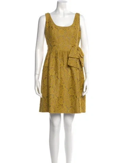Pre-owned Tibi Scoop Neck Mini Dress In Yellow