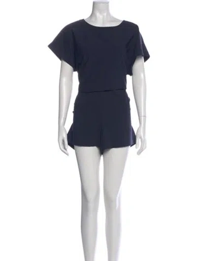 Pre-owned Tibi Scoop Neck Romper W/ Tags In Blue