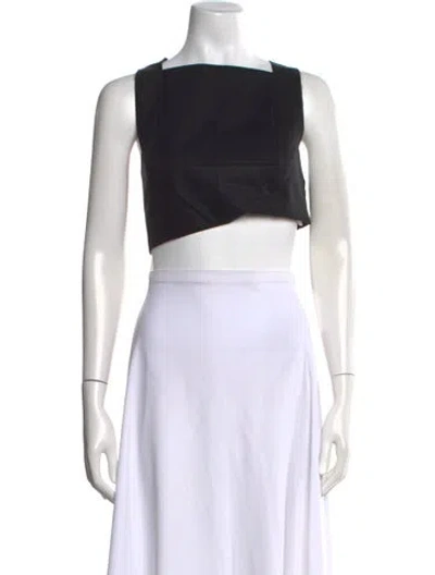 Pre-owned Tibi Scoop Neck Short Sleeve Top W/ Tags In Black