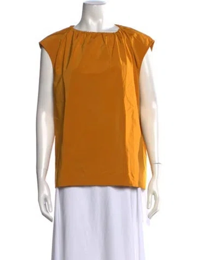 Pre-owned Tibi Scoop Neck Short Sleeve Top In Yellow