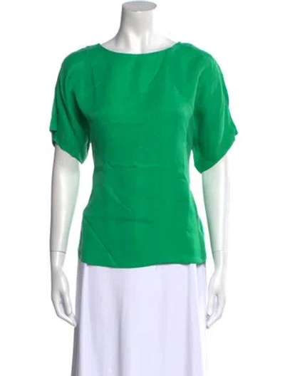 Pre-owned Tibi Scoop Neck Short Sleeve T-shirt In Green