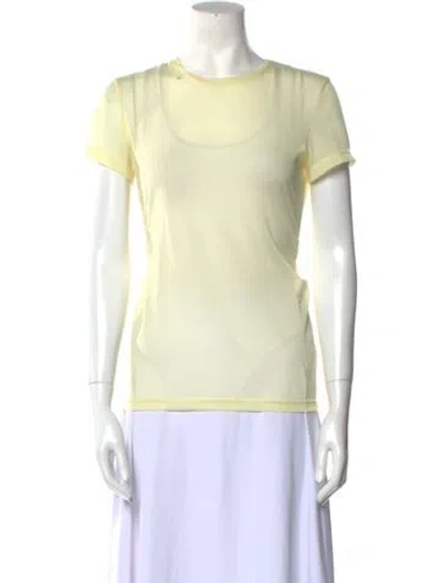 Pre-owned Tibi Scoop Neck Short Sleeve T-shirt In Yellow