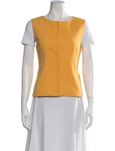 Pre-owned Tibi Scoop Neck Short Sleeve T-shirt In Yellow