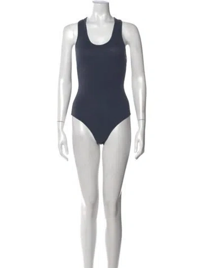 Pre-owned Tibi Scoop Neck Sleeveless Bodysuit In Black