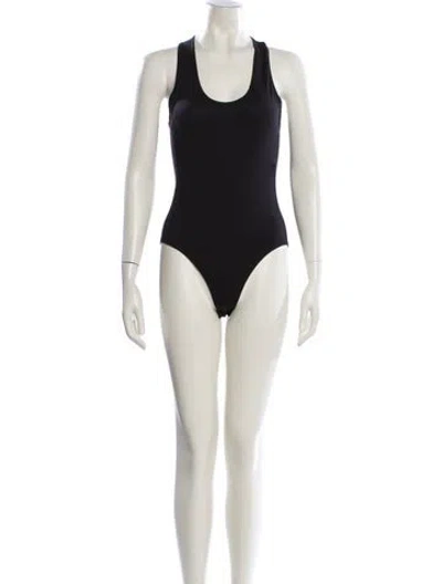 Pre-owned Tibi Scoop Neck Sleeveless Bodysuit In Neutral