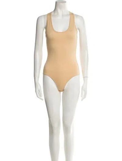 Pre-owned Tibi Scoop Neck Sleeveless Bodysuit W/ Tags In Neutral