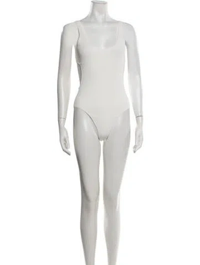 Pre-owned Tibi Scoop Neck Sleeveless Bodysuit W/ Tags In Neutrals