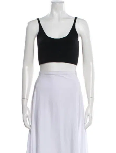 Pre-owned Tibi Scoop Neck Sleeveless Crop Top In Blue