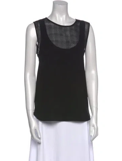 Pre-owned Tibi Scoop Neck Sleeveless Top In Black
