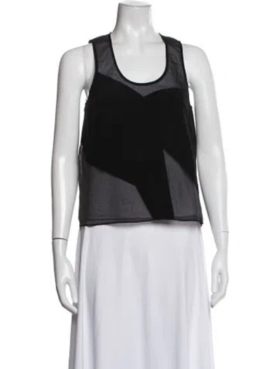 Pre-owned Tibi Scoop Neck Sleeveless Top In Black