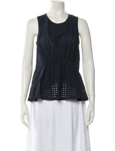 Pre-owned Tibi Scoop Neck Sleeveless Top In Blue
