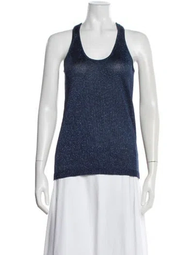 Pre-owned Tibi Scoop Neck Sleeveless Top In Blue