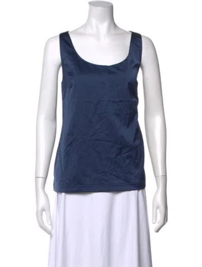 Pre-owned Tibi Scoop Neck Sleeveless Top In Blue