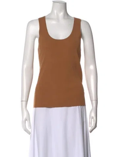 Pre-owned Tibi Scoop Neck Sleeveless Top In Brown