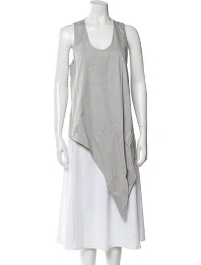 Pre-owned Tibi Scoop Neck Sleeveless Top In Gray