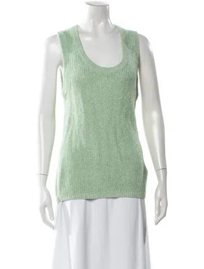 Pre-owned Tibi Scoop Neck Sleeveless Top In Green
