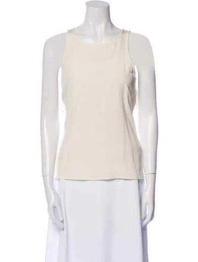 Pre-owned Tibi Scoop Neck Sleeveless Top In Neutral