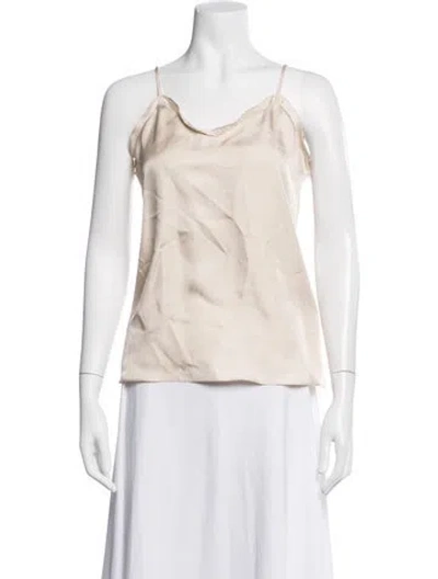 Pre-owned Tibi Scoop Neck Sleeveless Top In Neutral