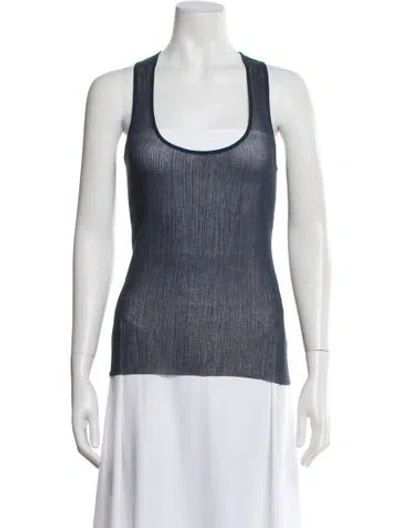 Pre-owned Tibi Scoop Neck Sleeveless Top W/ Tags In Blue